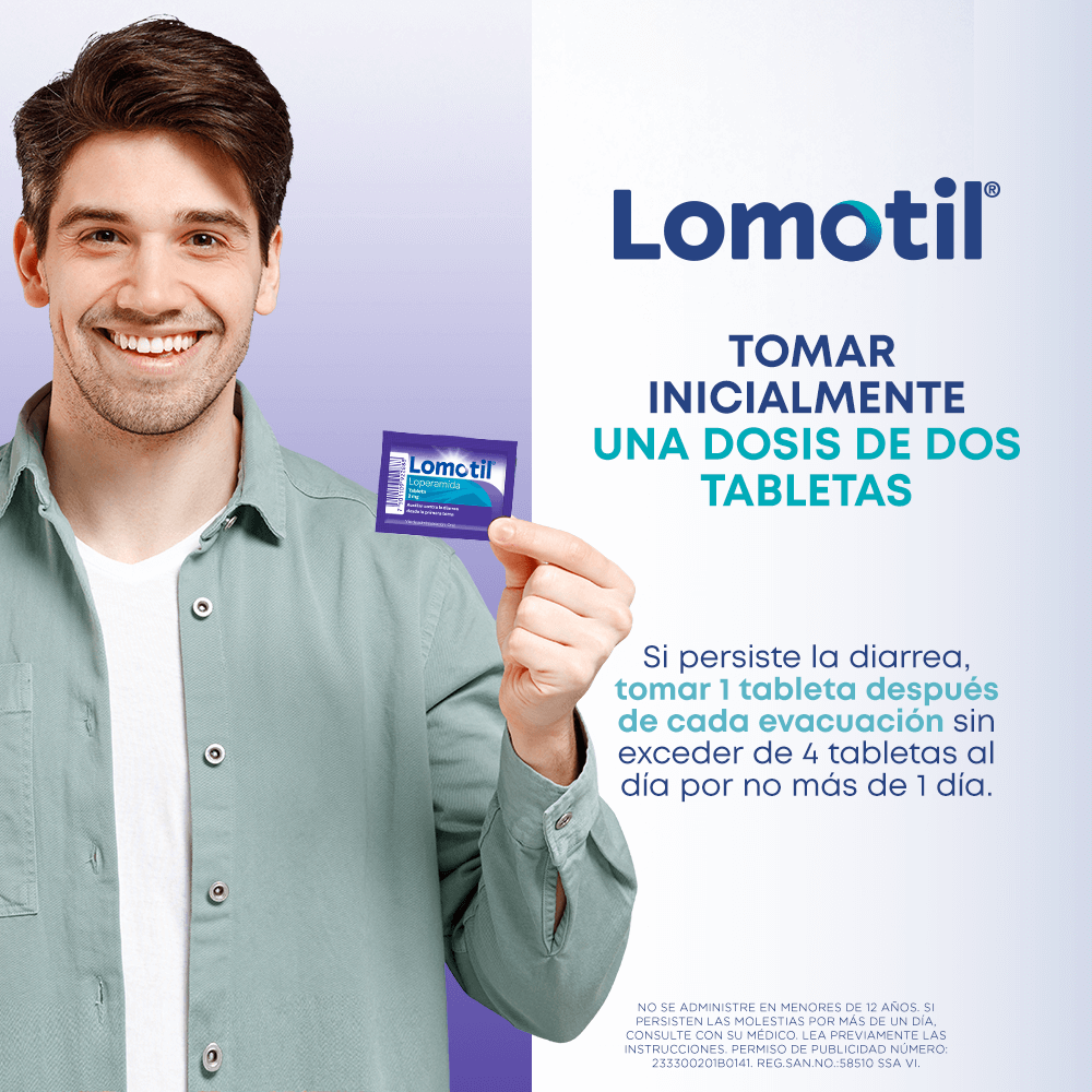 LOMOTIL® dispenser tomar inicialmente una dosis de dos tabletas